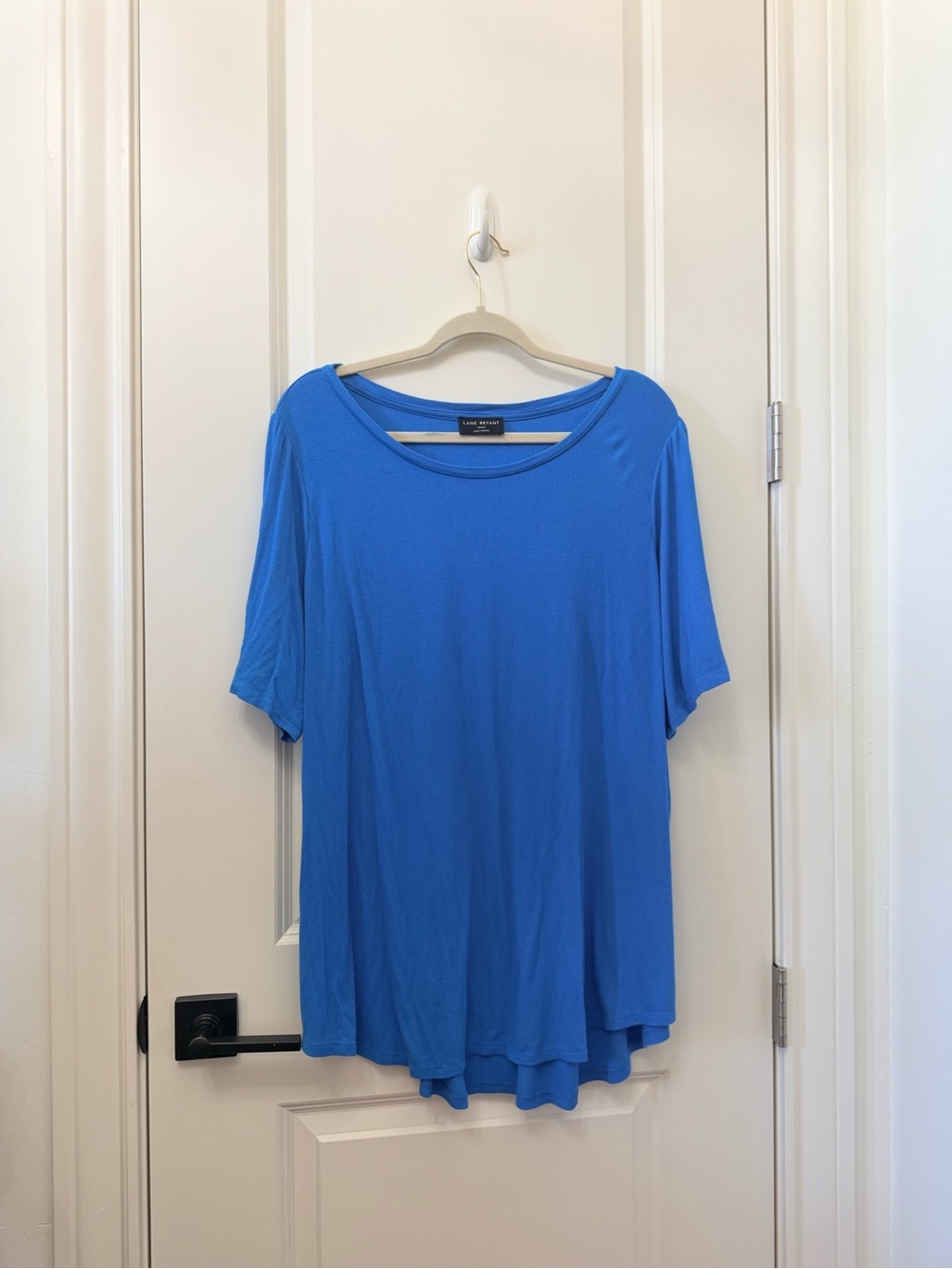 Lane Bryant Bright Blue Short Sleeve Scoop Neck Top